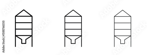 Silo icon thin line symbol on white background, editable stroke vector illustration