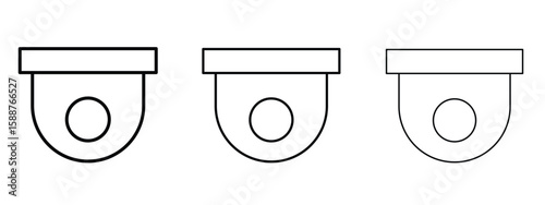 Security camera icon thin line symbol on white background, editable stroke vector illustration