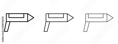 Sealants gun icon thin line symbol on white background, editable stroke vector illustration