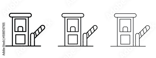 Road toll icon thin line symbol on white background, editable stroke vector illustration