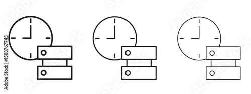 Real time data icon thin line symbol on white background, editable stroke vector illustration