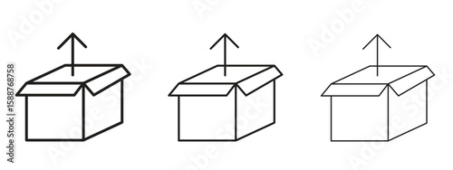 Product release icon thin line symbol on white background, editable stroke vector illustration