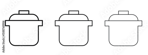 pressure cooker icon thin line symbol on white background, editable stroke vector illustration