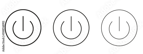 Power icon thin line symbol on white background, editable stroke vector illustration