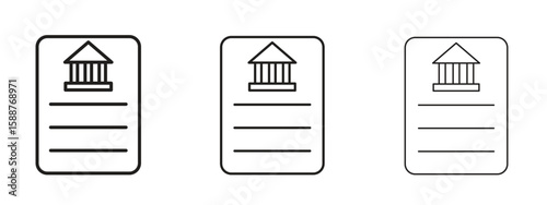 Policy icon thin line symbol on white background, editable stroke vector illustration