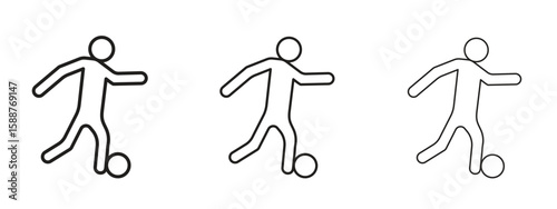 People playing Ball icon thin line symbol on white background, editable stroke vector illustration