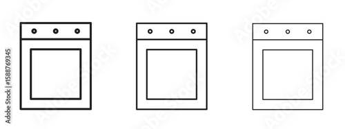 Oven icon thin line symbol on white background, editable stroke vector illustration
