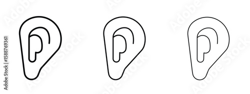 Otitis icon thin line symbol on white background, editable stroke vector illustration