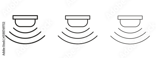 Motion sensor icon thin line symbol on white background, editable stroke vector illustration