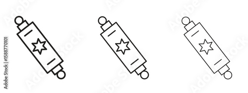 Mezuzah icon thin line symbol on white background, editable stroke vector illustration