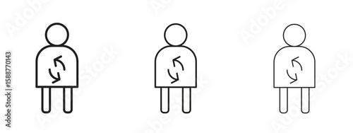 Metabolism icon thin line symbol on white background, editable stroke vector illustration