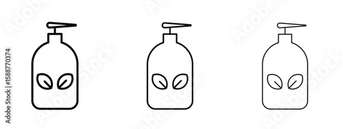 Massage oil icon thin line symbol on white background, editable stroke vector illustration