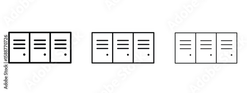 Locker icon thin line symbol on white background, editable stroke vector illustration
