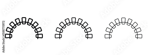 Lingual braces icon thin line symbol on white background, editable stroke vector illustration