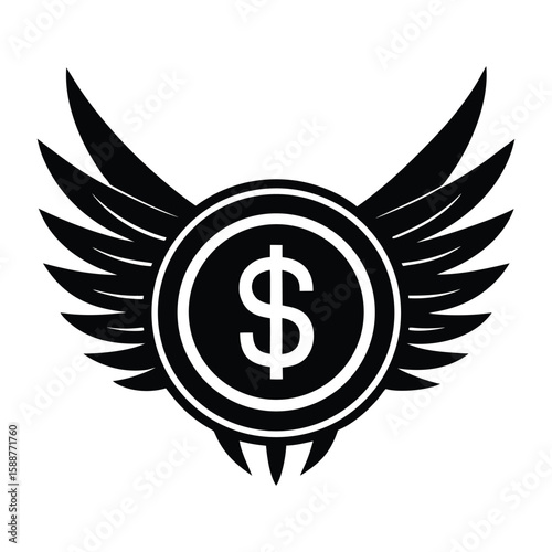 Fast Financial Growth Winning Wings Dollar Logo Design