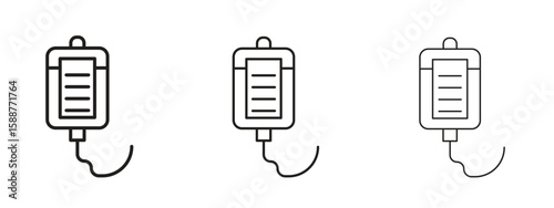 Intravenous icon thin line symbol on white background, editable stroke vector illustration