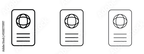 Immigration icon thin line symbol on white background, editable stroke vector illustration