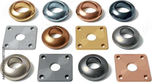 Metallic grommet set