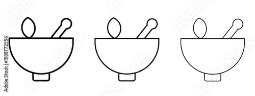 Herbal medicine icon thin line symbol on white background, editable stroke vector illustration