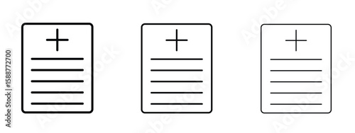 Health insurance icon thin line symbol on white background, editable stroke vector illustration