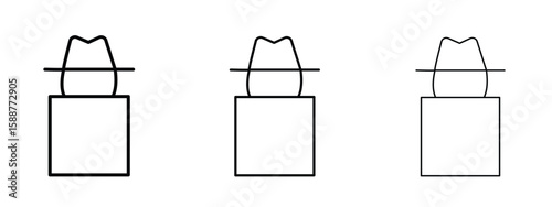 Hacker icon thin line symbol on white background, editable stroke vector illustration