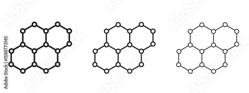 Graphene icon thin line symbol on white background, editable stroke vector illustration