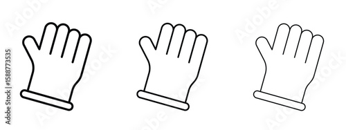 Gloves icon thin line symbol on white background, editable stroke vector illustration