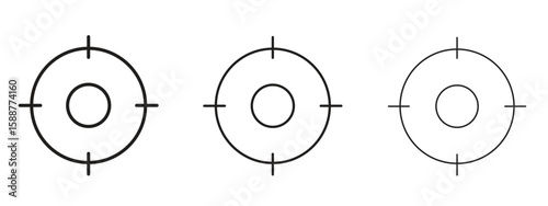 Focus icon thin line symbol on white background, editable stroke vector illustration