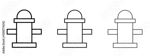 Fire hydrant icon thin line symbol on white background, editable stroke vector illustration
