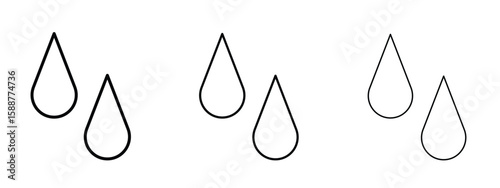 Drop icon thin line symbol on white background, editable stroke vector illustration