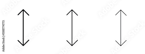 Double arrow icon thin line symbol on white background, editable stroke vector illustration