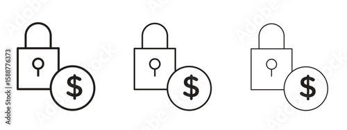 Credit limit icon thin line symbol on white background, editable stroke vector illustration