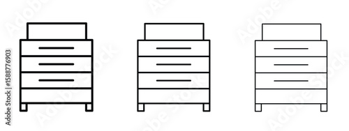Copier icon thin line symbol on white background, editable stroke vector illustration