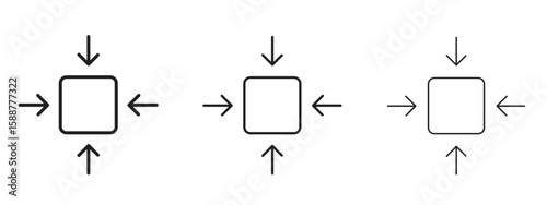 Compact size icon thin line symbol on white background, editable stroke vector illustration