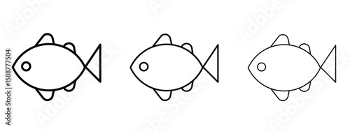 Clown fish icon thin line symbol on white background, editable stroke vector illustration