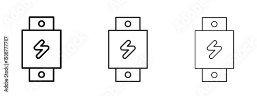 Circuit Breaker icon thin line symbol on white background, editable stroke vector illustration