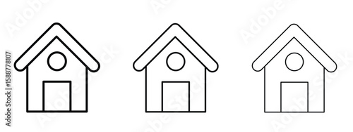 Chalet icon thin line symbol on white background, editable stroke vector illustration