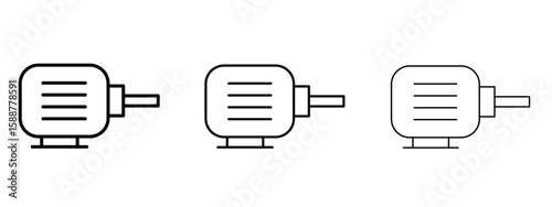 Car alternator icon thin line symbol on white background, editable stroke vector illustration