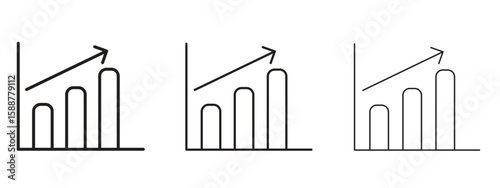 Business performance icon thin line symbol on white background, editable stroke vector illustration