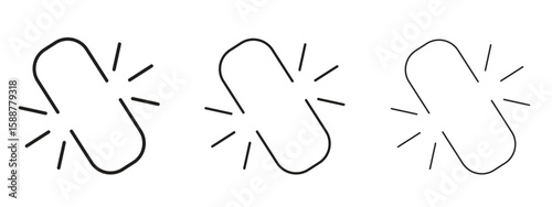 Broken link icon thin line symbol on white background, editable stroke vector illustration