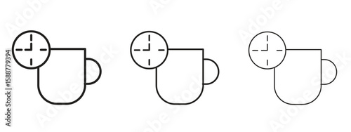 Break icon thin line symbol on white background, editable stroke vector illustration