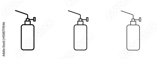 Blowtorch icon thin line symbol on white background, editable stroke vector illustration