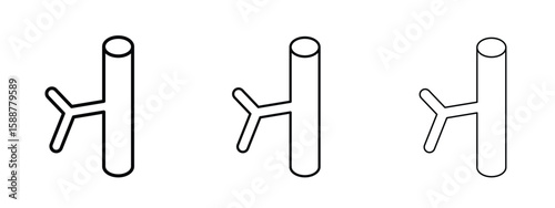 Blood vessel icon thin line symbol on white background, editable stroke vector illustration