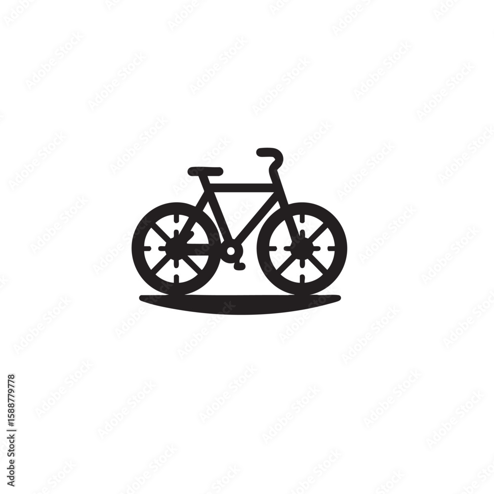 Fototapeta premium Minimalist Bicycle Black and White Silhouette