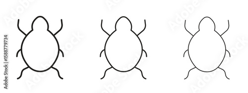 Bedbug icon thin line symbol on white background, editable stroke vector illustration