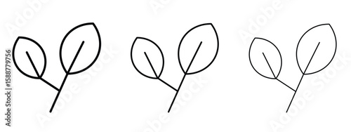 Basil icon thin line symbol on white background, editable stroke vector illustration