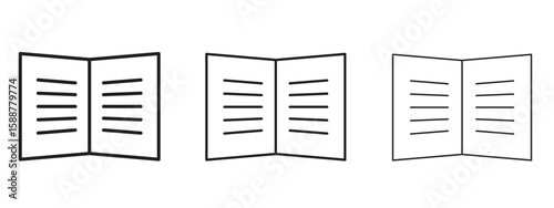 Bankbook icon thin line symbol on white background, editable stroke vector illustration