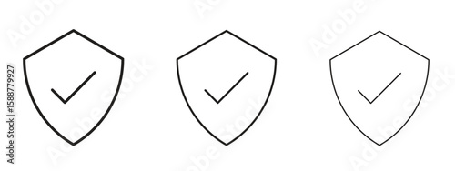 Authentication icon thin line symbol on white background, editable stroke vector illustration