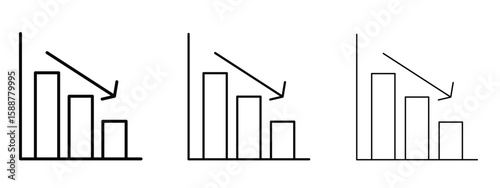 Attrition icon thin line symbol on white background, editable stroke vector illustration