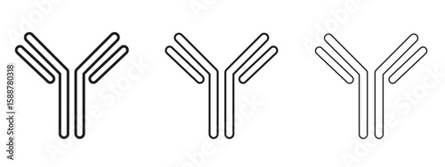 Antibody icon thin line symbol on white background, editable stroke vector illustration